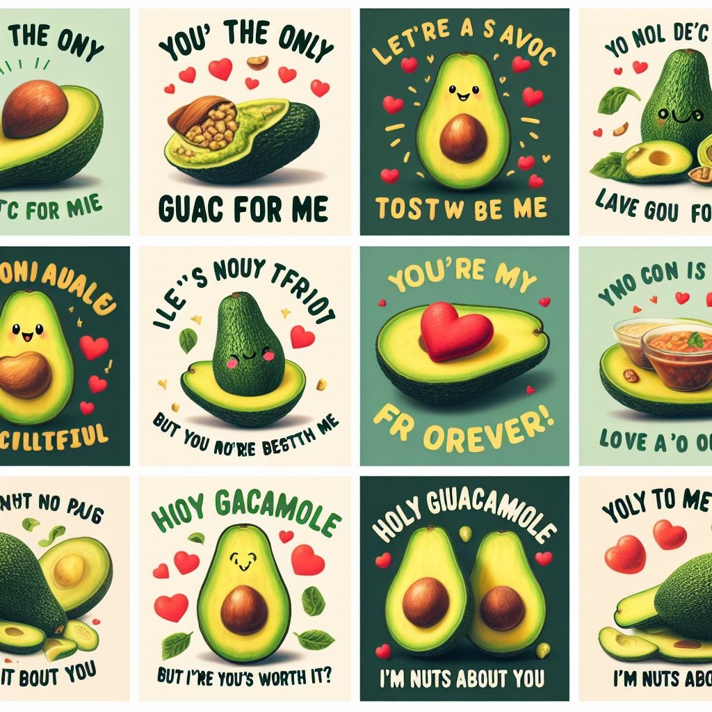 Avocado puns for Valentine's Day
