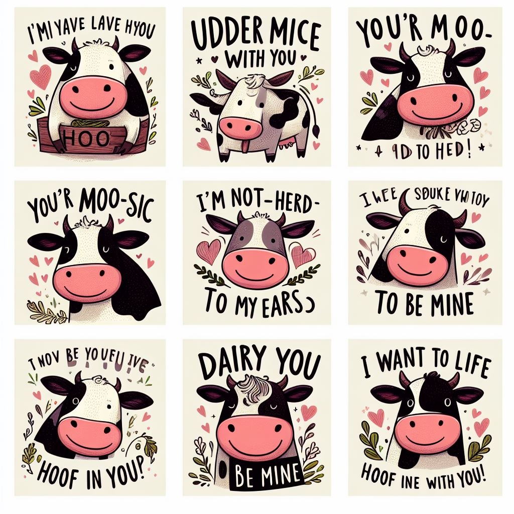 Cow puns for Valentine's Day