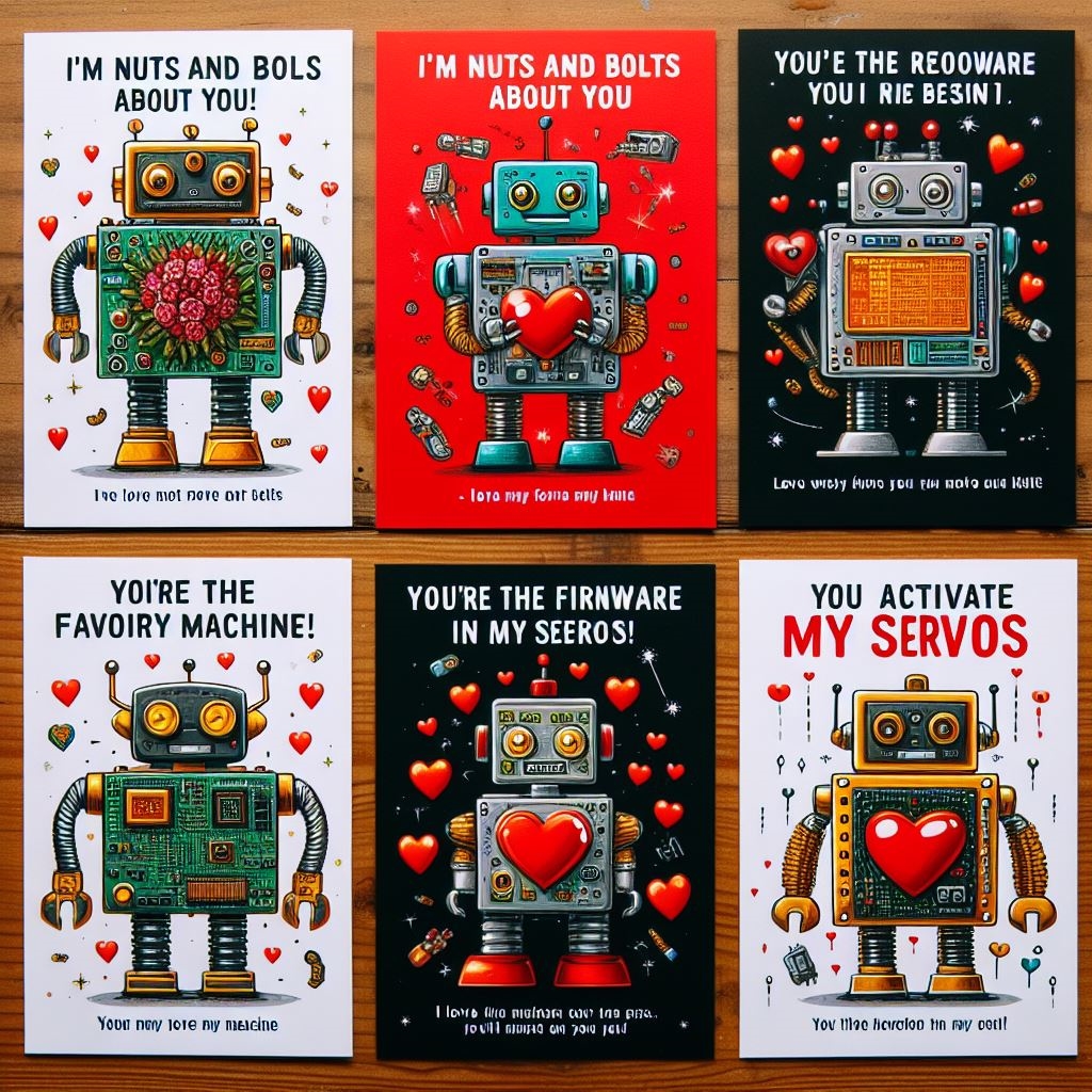 Robot puns for Valentine's Day