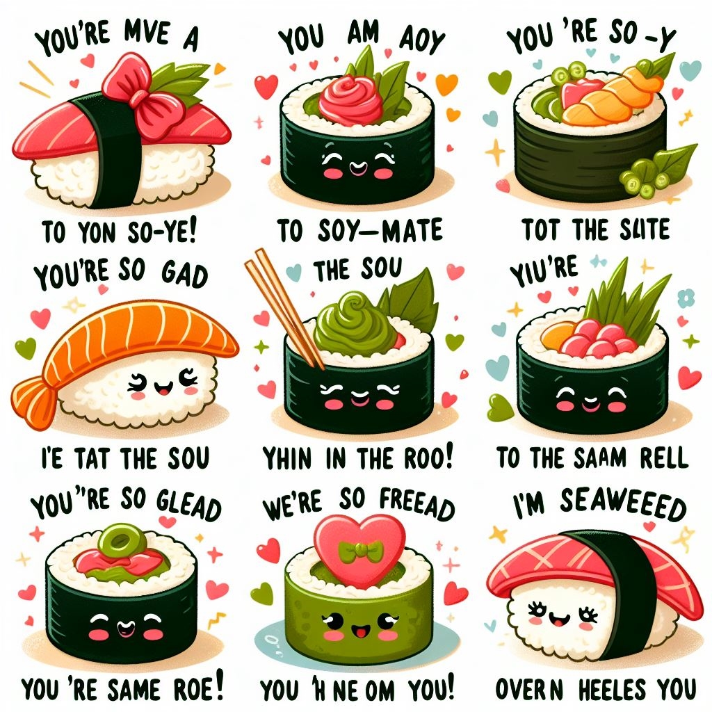 Sushi puns for Valentine's Day
