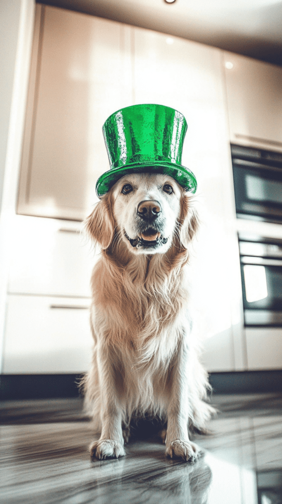 Cute dog St. Patty's day iPhone wallpaper