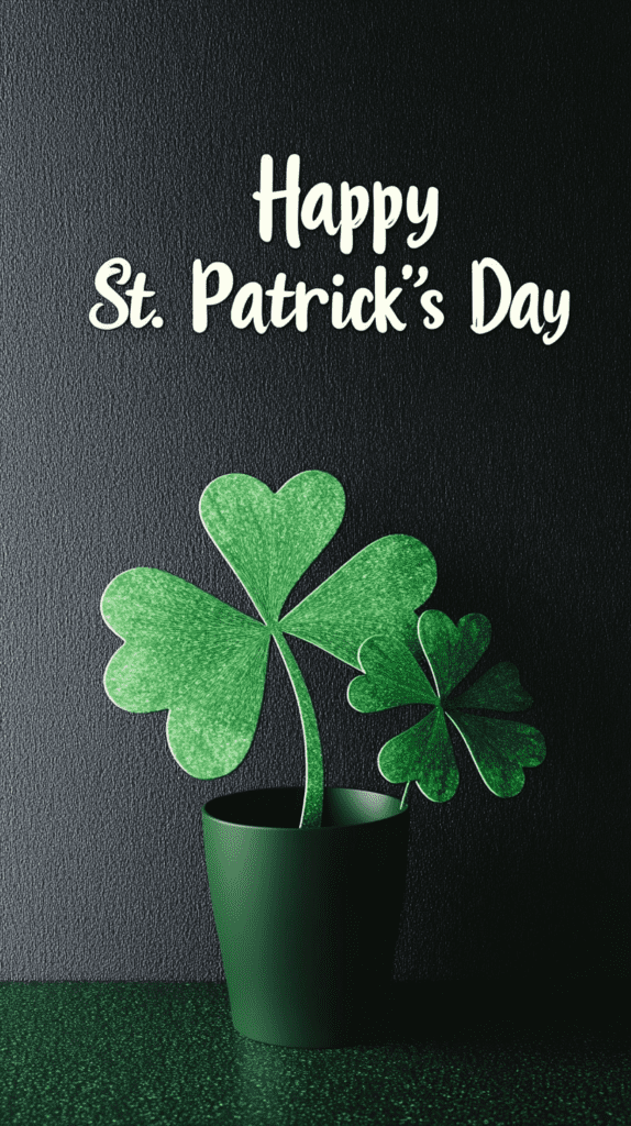 Happy St. Patrick's Day simple dark plain background