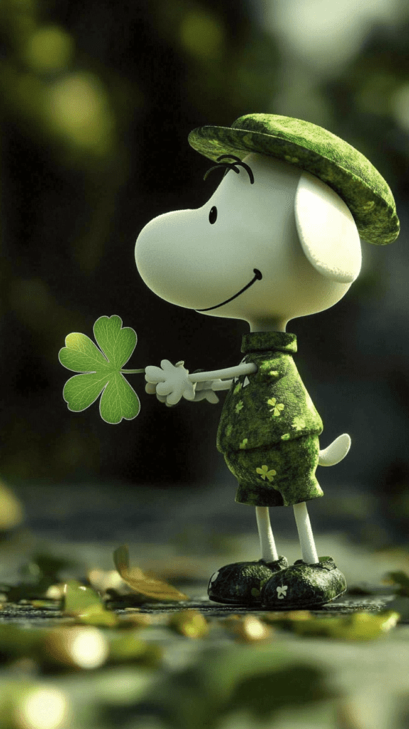 Snoopy celebrating St. Patrick’s Day iPhone wallpaper