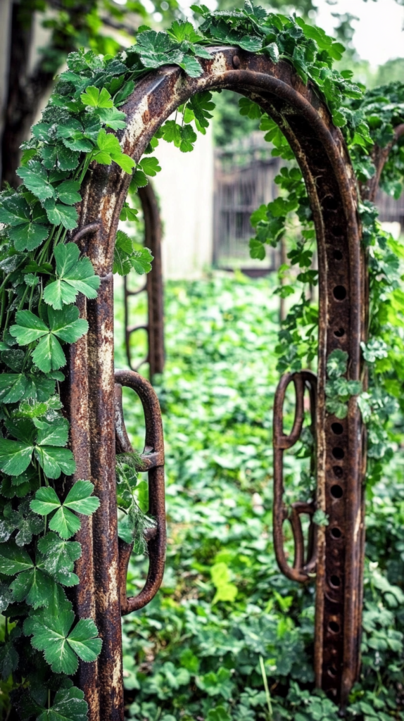 St. Patrick’s Day Lucky horseshoes with clovers wallpaper